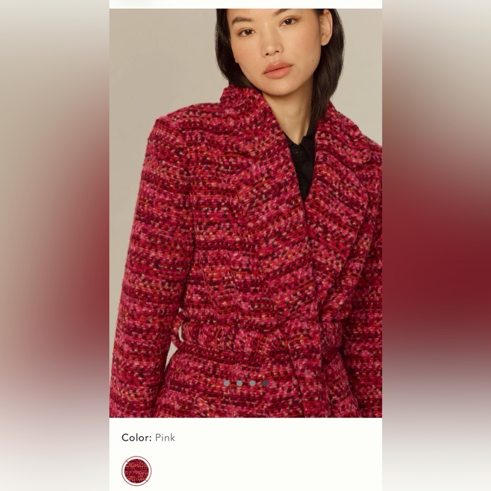NWT Anthropologie Hutch Kat Chic Red Tweed Coat - Picture 5 of 13